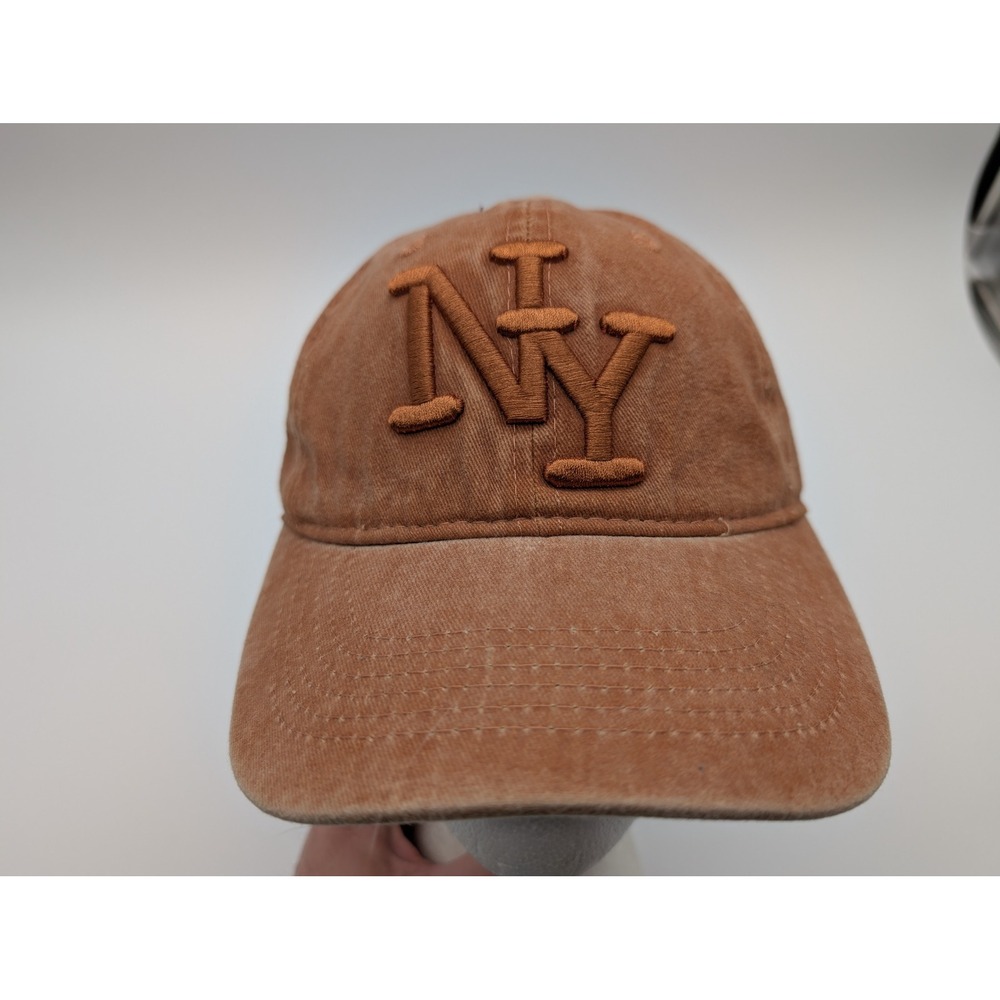 BJB New York City NY Baseball Cap Washed Orange Cotton Adjustable Hat